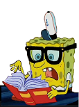 Spongebob reading a book